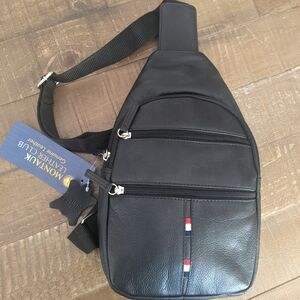 Black Leather Crossbody Bag